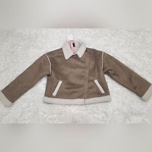 Cider Faux Suede Jacket with Sherling Trim. Size XL. NWT